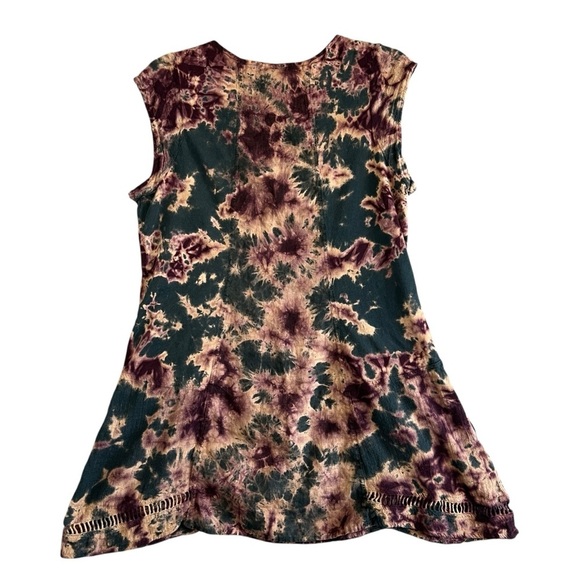 MIND SET by XCVI Dress Tie Dye Pockets Linen Artsy Lagenlook Beach Size Medium - Picture 2 of 9